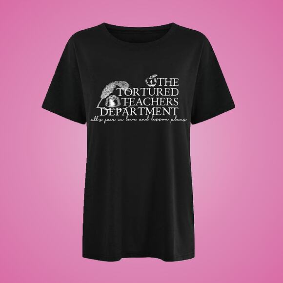 New Tortured Teachers Department Swiftie Fan T-Shirt Black Size Medium - Picture 2 of 7